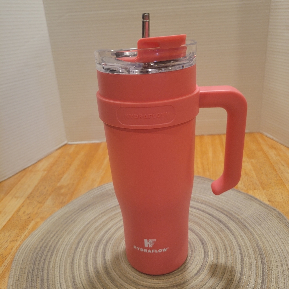 🌺EUC~HYDRAFLOW CORAL TUMBLER WITH HANDLE